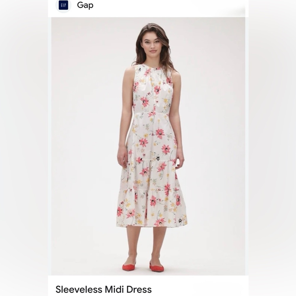 NWT Gap Floral Sleeveless Midi Dress - size 8 Tall